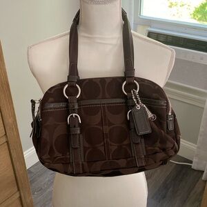Brown coach signature medium bag